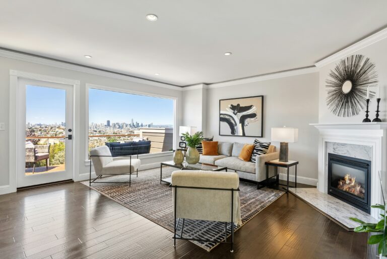 Listing example: living room of a furnished serviced apartment
