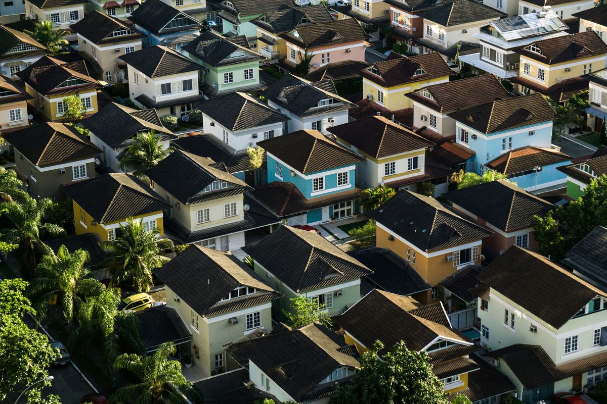 Aerial view of a residential city